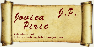 Jovica Pirić vizit kartica